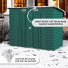 Outsunny 8 x 4FT Garden Shed, Galvanised Metal Shed, Easy to Assemble, Outdoor Tool Storage Shed with Pent Roof, Lockable Door and 2 Vents, Green