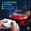 AIYAPLAY Maserati Licensed Electric Car for Kids, 12V Kids Electric Car with Remote Control, LED Light, MP3, Music, Soft Start, Horn, Ride on Car for 3-5 Years, Wine Red