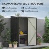 Outsunny 5ft x 3ft Lean to Garden Shed, Metal Outdoor Storage Shed with Single Lockable Door, Tool Storage Shed for Garden, Patio, Black