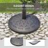Outsunny 14 kg Round Garden Parasol Base Holder Decorative Resin Umbrella Stand with Adjustable Coupler for Outdoor Patio Market, Bronze Tone