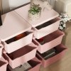 HOMCOM Kids Storage Units with 9 Drawers 3 Tier Chest Vertical Dresser Tower Toy Organiser for Nursery Playroom Kindergarten Pink