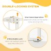 PawHut Pressure Fit Dog Stair Gate No Drilling Safety Gate Auto Close for Doorways, Hallways, 74-80cm Adjustable, 78cm Tall, White