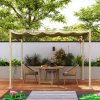 Outsunny 3 x 3(m) Garden Pergola with Retractable Roof and Magnetic Fixture, Outdoor Gazebo Pergola Kit Sun Shade Canopy, UPF30+, Khaki
