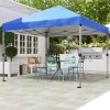 Outsunny 3 x 3(m) Pop Up Gazebo, 1 Person Easay Setup Marquee Party Tent with 1-Button Push, Adjustable Straight Legs, Wheeled Bag, Stakes, Ropes, Sandbags, Instant Shelter, Blue
