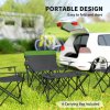 Outsunny 4 Piece Foldable Camping Table and Chairs Set, Portable Picnic Table with 3 Chairs, Cup Holders and Carrying Bag, Outdoor Lightweight Table Set for BBQ, Picnic, Parties, Olive Green