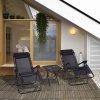 Outsunny Folding Zero Gravity Chairs, 3 Pieces Adjustable Sun Lounger and Table Set with Cup Holder and Headrest, Patio Bistro Set with Reclining Garden Chairs for Outdoor, Black