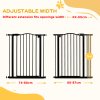 PawHut Pressure Fit Dog Stair Gate No Drilling Safety Gate Auto Close for Doorways, Hallways, 74-87cm Adjustable, 94cm Tall, Black