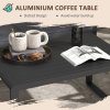 Outsunny 4 Pieces Aluminium Garden Furniture Set with Cushions, Patio Furniture Set with Slatted Aluminium Top Coffee Table, Sofa Set with Rope Decoration Weave Armchairs, Black