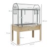 Outsunny Wooden Raised Planter with Plastic Greenhouse Cover and Bed Liner, Elevated Garden Bed for Vegetables, Flowers, Herbs, 115 x 60 x 165cm, Clear