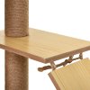PawHut Wooden Cat Tree for Indoor Cats Climbing Tower for Large Cats with 5 Scratching Posts Hammock Toy Ball 130cm