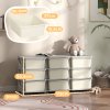 HOMCOM Kids Storage Units with 9 Drawers 3 Tier Chest Vertical Dresser Tower Toy Organiser for Nursery Playroom Kindergarten Cream