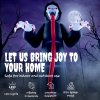 Outsunny 10 FT Halloween Inflatable Skeleton, Scary Halloween Decoration, Inflatable Giant Long Tongue Skeleton Blow Up Decoration with Built-in LED Lights for Yard Garden Indoor Outdoor Decor