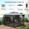 Outsunny 3 x 3(m) Pop Up Gazebo with Netting and Carrying Bag, Party Tent Instant Event Shelter, Height Adjustable and UV-Resistant, for Garden, Patio, Grey
