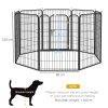PawHut Dog Pen 8 Panels Puppy Pen Heavy Duty Pet Playpen for Indoor Outdoor for Dogs, Rabbits, Ducks 100cm High