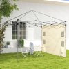 Outsunny Gazebo Side Panel, Canopy Sidewall Panel with 4 Mesh Bags and 2 Storage Pockets for 3 x 3 m Straight Leg Pop Up Gazebos, 1 Pack Sidewall Only, Beige