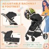 HOMCOM Baby Stroller Pushchair 2 in 1 Lightweight Travel Pram Buggy Foldable with Reversible Seat, Fully Reclining Backrest, from 0 to 3 Years, 0 to15kg, Black
