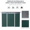 Outsunny 8.5 x 4ft Metal Shed with Lightsky Panels, Garden Storage Tool House with Double Doors for Garden, Patio and Lawn, Green