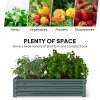 Outsunny 432L Square Raised Garden Bed Box with Weatherized Steel Frame for Vegetables, Flowers and Herbs, 120 x 120 x 30cm, Green