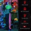 HOMCOM 173cm Laughing Clown Outdoor Halloween Decoration, Animated Halloween Prop with Light Up Eyes, Sound Effects, Sound Activated for Haunted House
