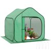Outsunny Mini Pop Up Greenhouse with Reinforced PE Cover, Foldable Small Greenhouse with Zipper Door for Indoor Outdoor, 150 x 148 x 148 cm, Green