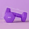 SPORTNOW Set of 2 Hex Dumbbells, Neoprene Weights Pair with Non-Slip Grip, Home Gym Fitness Training Equipment, 2 x 4kg, Purple