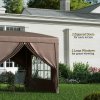 Outsunny 3 x 3 Meters Pop Up Water Resistant Gazebo Wedding Camping Party Tent Canopy Marquee with Carry Bag and 2 Windows, Coffee