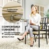 Outsunny 5 Pieces Garden Dining Set with Cushions, Outdoor Patio Table and 4 Stackable Chairs, Metal Top Table with Umbrella Hole, Black