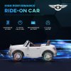 HOMCOM Bentley Mulsanne Licensed Kids Electric Ride On Car 12V Powered Toy Car w/ Remote Control, Music, Horn, Lights, MP3 Slot, Suspension Wheels, for Ages 3-6 Years - White