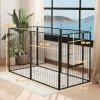 PawHut Dog Pen 6 Panels Puppy Pen Heavy Duty Pet Playpen for Indoor Outdoor for Dogs, Rabbits, Ducks 100cm High