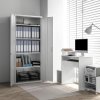 HOMCOM 5-Tier Metal Office Storage Cupboard, Lockable File Cabinet with 2 Doors and 4 Adjustable Shelves, for Home Office, Garage, White