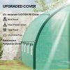 Outsunny 4 x 3(m) Walk-in Polytunnel Greenhouse with Upgraded Structure, 2 Hinged Doors, 8 Mesh Windows, Tunnel Warm House Tent with UV-resistant PE Cover, Green