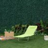 Outsunny Outdoor Foldable Sun Lounger, Adjustable Backrest Garden Recliner Sun Lounger Chair with Headrest Pillow, Green