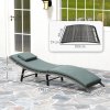Outsunny Folding Rattan Sun Lounger, Wicker Garden Lounger with Cushion and Pillow, Outdoor Sunbed with Steel Frame for Patio, Beach, Terrace, Mixed Grey