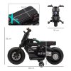 HOMCOM 6V Kids Electric Ride On Motorcycle Vehicle w/ Siren, Horn, Headlights, Music, Training Wheels, for Outdoor Play, Ages 3-5 Years - Black