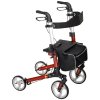 HOMCOM Folding Rollator Walker with Seat and Backrest, for Tall Over 6'9