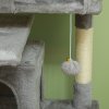 PawHut Cat Tree, 138cm Cat Tower with Sisal Scratching Posts and Pad, Bed, Condos, Platforms, Toy Balls, Anti-Tip Kit, Kitten Activity Centre for Indoor, Light Grey