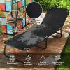 Outsunny Foldable Sun Lounger Set of 2 with 5-Position Adjustable Backrest, Outdoor Portable Recliner Chaise Lounge Chair with Breathable Mesh Fabric, Black