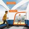 Outsunny 4-6 Man Camping Tent, Double Layer Tunnel Tent with Porch, Living Area and 2 Bedrooms, Sewn in Groundsheet, 3000mm Waterproof and UPF 30+, Portable with Bag, Blue