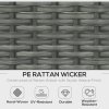 Outsunny Rattan Garden Furniture 7 Seater Sofa & Coffee Table Footstool Set Outdoor Patio Wicker Weave Reclining Chair Space-saving - Light Grey