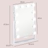 HOMCOM Hollywood Vanity Mirror with Lights, 37x46 cm Lighted Makeup Mirror with 3 Colour, 12 LED Bulbs, 10X Magnifying, USB Charging Port, Phone Holder, 360 Rotation, Touch Screen