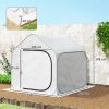 Outsunny Mini Pop Up Greenhouse with Reinforced PE Cover, Foldable Small Greenhouse with Zipper Door for Indoor Outdoor, 150 x 148 x 148 cm, White