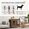 PawHut Dog Crate Furniture, Dog Cage End Table with Sliding Door, Pet Kennel for Large Breeds, 98 x 60 x 78cm, Walnut Brown