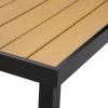 Outsunny Garden Table for 8 People, Rectangular Aluminium Outdoor Dining Table with All-Weather Faux Wood Top for Garden, Patio, 190 x 90 x 74 cm, Natural
