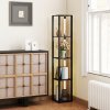 HOMCOM LED Floor Lamp with Shelves, 4 Layers Dimmable Modern Standing Lamp with 3 Brightness Levels and Foot Switch for Living Room, Bedroom, Office, Black