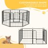 PawHut Dog Pen 8 Panels Puppy Pen Heavy Duty Pet Playpen for Indoor Outdoor for Dogs, Rabbits, Ducks 80cm High
