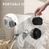 HOMCOM 14 Inches Chrome Metal Floor Fan, High Velocity 3-Speed Home Gym with Adjustable Head, Portable Desk & Table Fan Air Circulator for Home Office, Powerful Airflow, Quiet Operation
