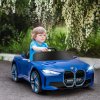 HOMCOM BMW i4 Licensed 12V Electric Car for Kids, Kids Electric Ride-on with Remote Control, Suspension Wheels, Music, Horn, Lights, MP3 Slot, Portable Battery, for Ages 3-6 Years - Blue