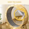 PawHut Cat Treadmill, Cat Exercise Wheel, 30 inch Kitten Running Wheel with Brake, Carpeted Runway for Exercise - Natural Wood Finish