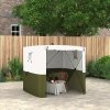 Outsunny Pop Up Gazebo with Sides, 2m x 2m Easy 1 Person Setup Party Tent with Carry Bag, Stakes, Ropes, Folding Multifunctional Instant Shelter, Green and White