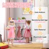 AIYAPLAY Wooden Kids Clothes Rail, Dress Up Rail with Top, Bottom Storage Shelves, for 3 Years+, 70 x 37 x 103cm, Pink